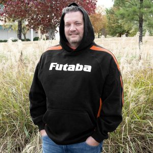 Futaba Pullover Hoodie (Black with Orange and White)